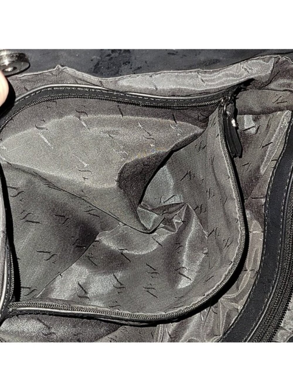 Simply Vera Vera Wang Black Quilted Floral Tote Bag Faux Leather Shoulder Bag - Picture 13 of 14